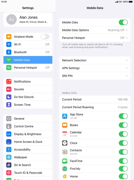 The total data usage is displayed next to Current Period.