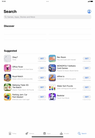 Press the search field.