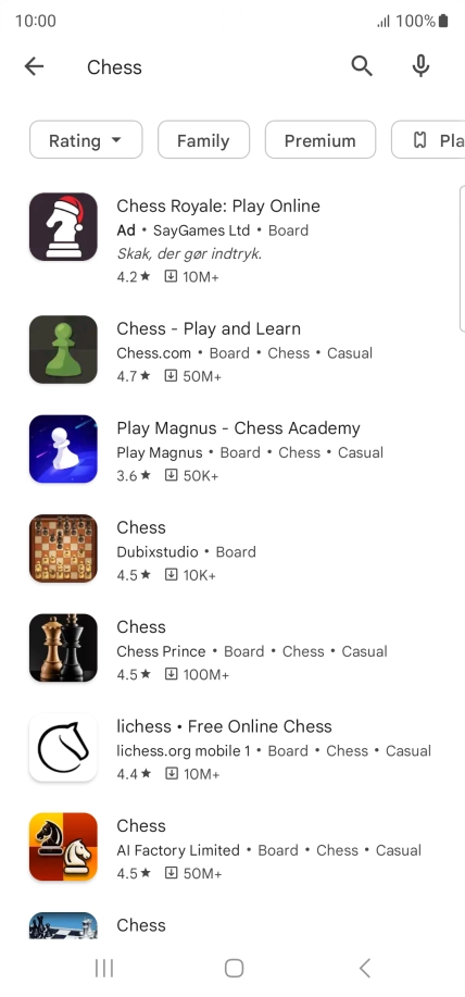 Press the required app. Press the required app.