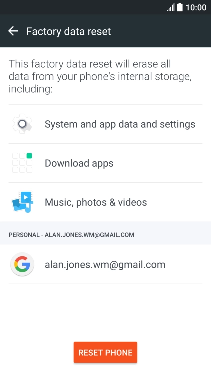 Press RESET PHONE.
