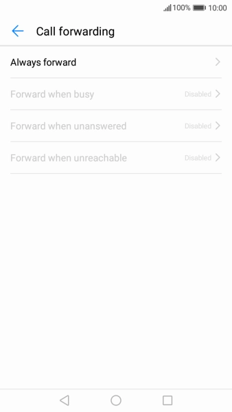 Press the required divert type. Press the required divert type.