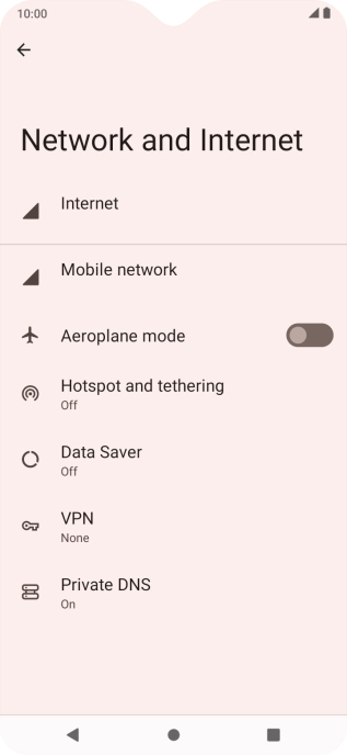 Press Mobile network. Press Mobile network.