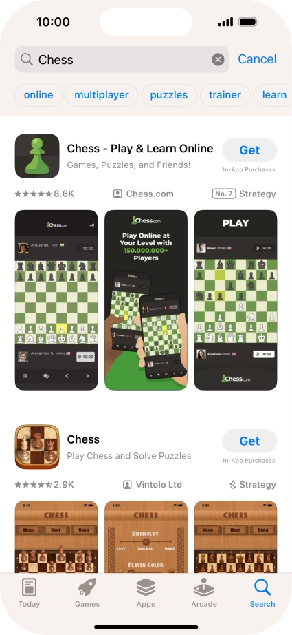 Press the required app.