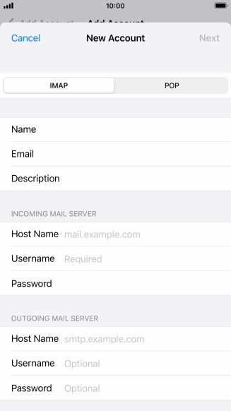 Press IMAP.