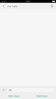 Press ‹SIM› Send when you've written your text message.