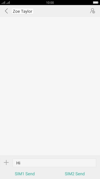 Press ‹SIM› Send when you've written your text message.
