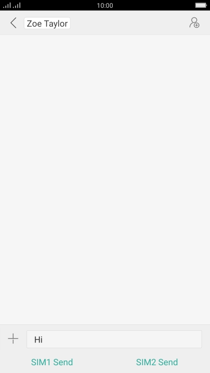 Press ‹SIM› Send when you've written your text message.