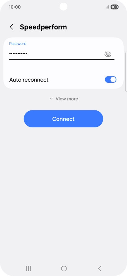 Key in the password for the Wi-Fi network and press Connect. Key in the password for the Wi-Fi network and press Connect.