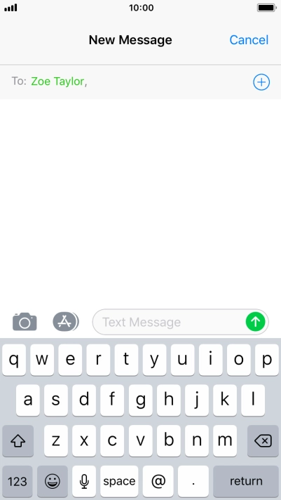 Press the text input field and write the text for your picture message. Press the text input field and write the text for your picture message.
