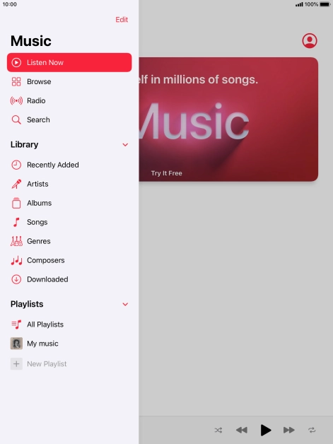 Press the required playlist.