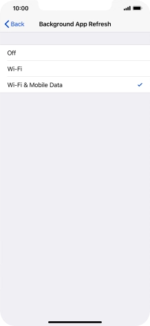 To turn off background refresh of apps, press Off. To turn off background refresh of apps, press Off.