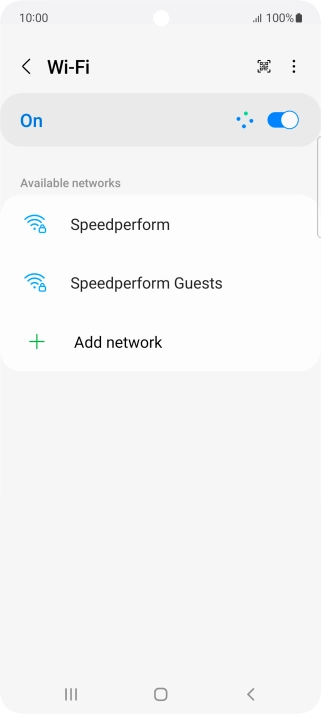 Press the required Wi-Fi network.