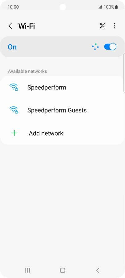 Press the required Wi-Fi network.