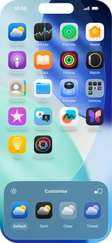 Press the required setting to select the size of app icons on the home screen. Press the required setting to select the size of app icons on the home screen.