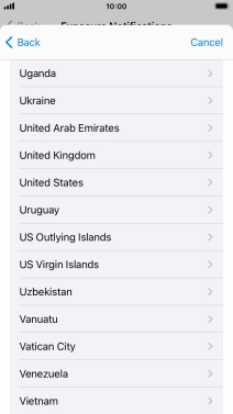 Press the required country.