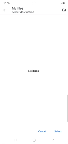 To create a new folder, press the new folder icon and follow the instructions on the screen to create a new folder.