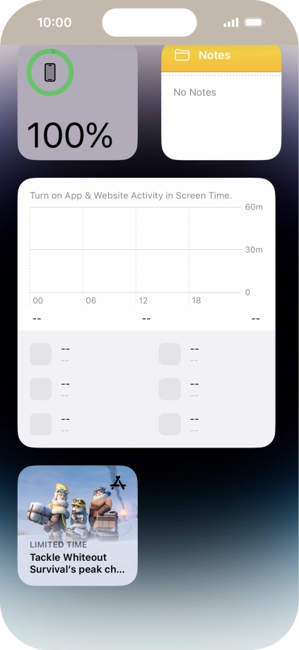Press and hold the required widget until a pop-up menu is displayed.