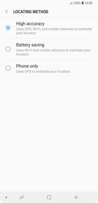If you select High accuracy, your phone can find your exact position using the GPS satellites, the mobile network and nearby Wi-Fi networks. Satellite-based GPS requires a clear view of the sky. If you select High accuracy, your phone can find your exact position using the GPS satellites, the mobile network and nearby Wi-Fi networks. Satellite-based GPS requires a clear view of the sky.
