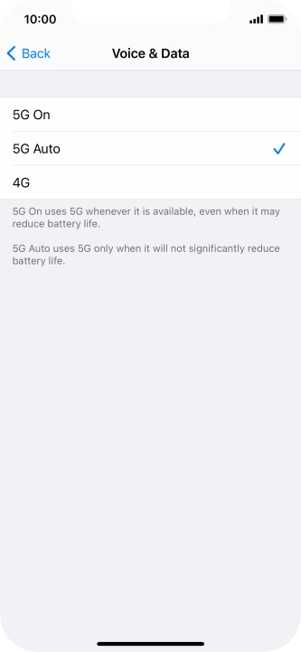 To turn on use of 5G primarily, press 5G On. To turn on use of 5G primarily, press 5G On.