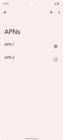 Press the field next to the required data connection to activate it. Press the field next to the required data connection to activate it.