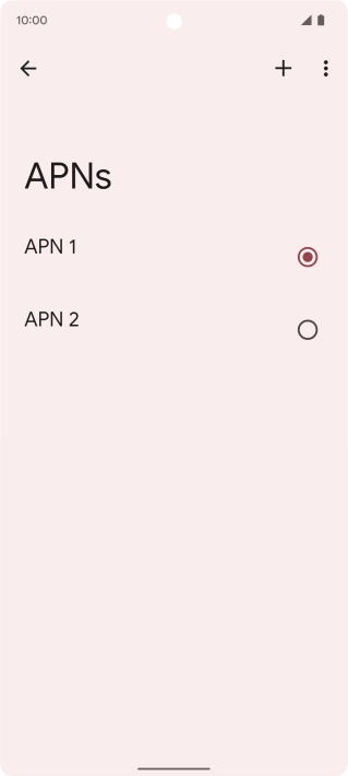 Press the field next to the required data connection to activate it. Press the field next to the required data connection to activate it.
