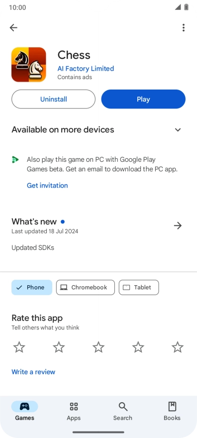 Press Uninstall.