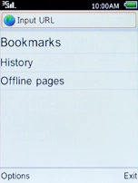 Select the address bar and press the Navigation key.