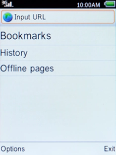 Select the address bar and press the Navigation key.