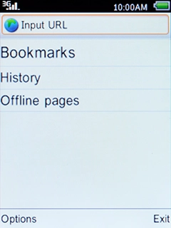 Select the address bar and press the Navigation key.