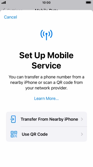 Press Use QR Code.