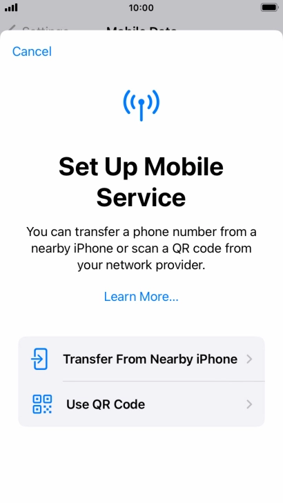 Press Use QR Code.