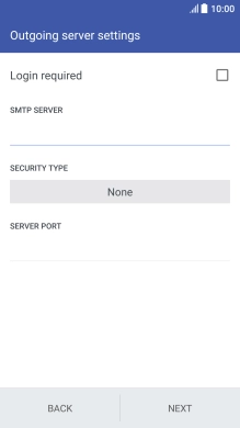 Press Login required to turn the function on or off. Please note that if you're using Vodafone's outgoing server, turn off SMTP authentication and leave the username and password fields empty.