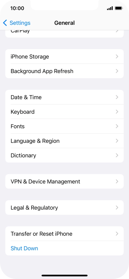 Press Transfer or Reset iPhone.