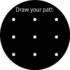 Slide your finger across the screen to connect at least four points and follow the instructions on the screen to create a pattern as lock code.