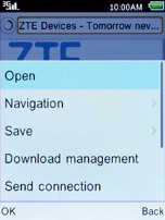 Select Save and press the Left selection key.