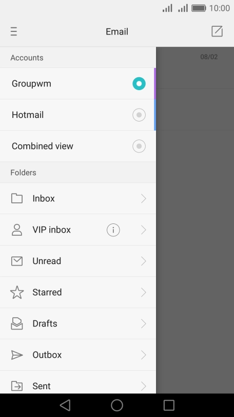 Press the required account. Press the required account.