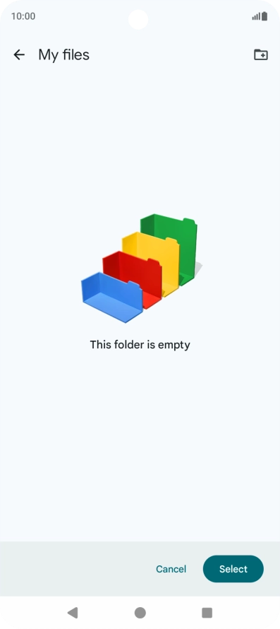 To create a new folder, press the new folder icon and follow the instructions on the screen to create a new folder. To create a new folder, press the new folder icon and follow the instructions on the screen to create a new folder.