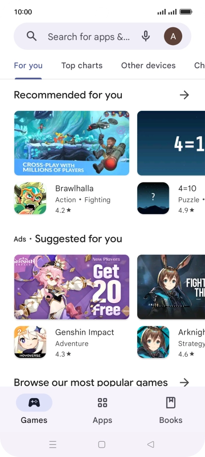 Press the search field. Press the search field.
