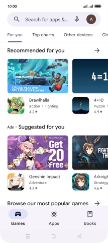 Press the search field. Press the search field.