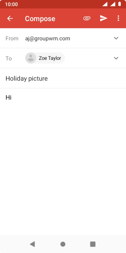 Press the attachment icon. Press the attachment icon.