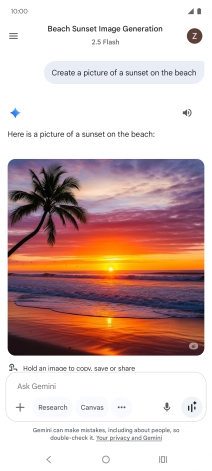 You can also ask Gemini to generate a picture based on your description.