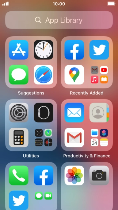 Press the required app. Press the required app.