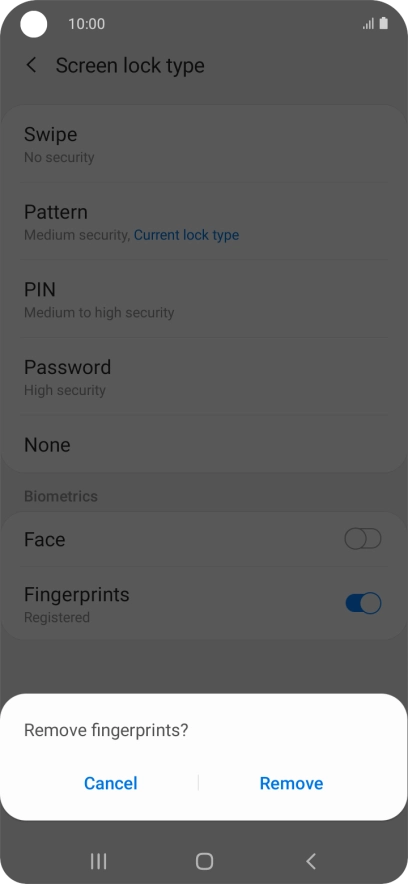 Press Remove. Press Remove.