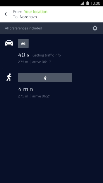 Press the required mode of transportation. Press the required mode of transportation.