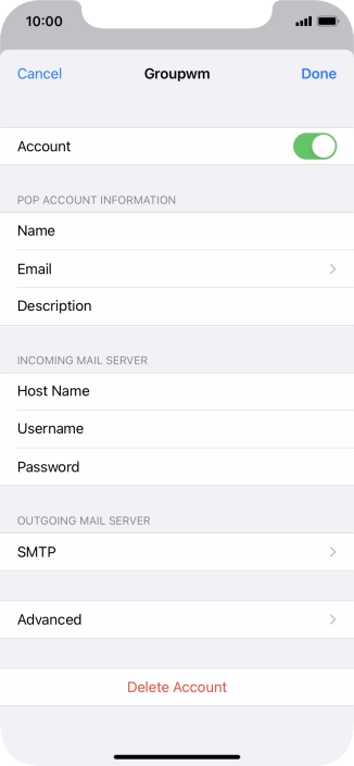 Press SMTP.