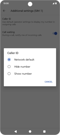 Press Show number to turn on caller identification.