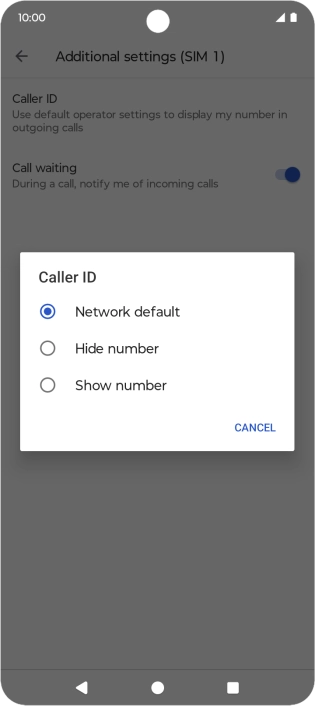 Press Show number to turn on caller identification.