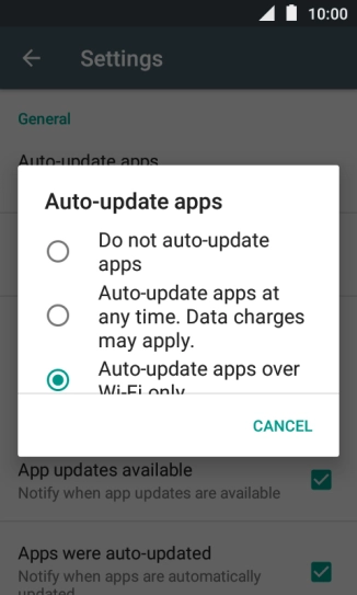 Press Do not auto-update apps to turn off the function.