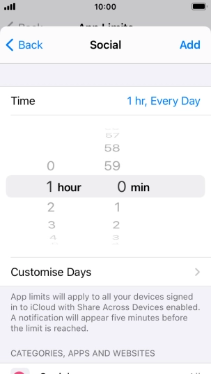 Press Customise Days.