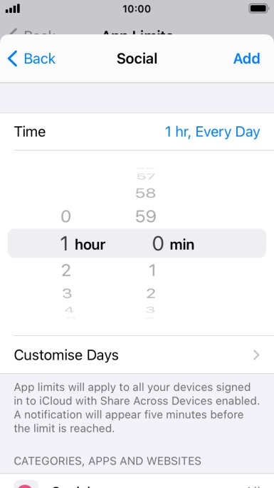 Press Customise Days.